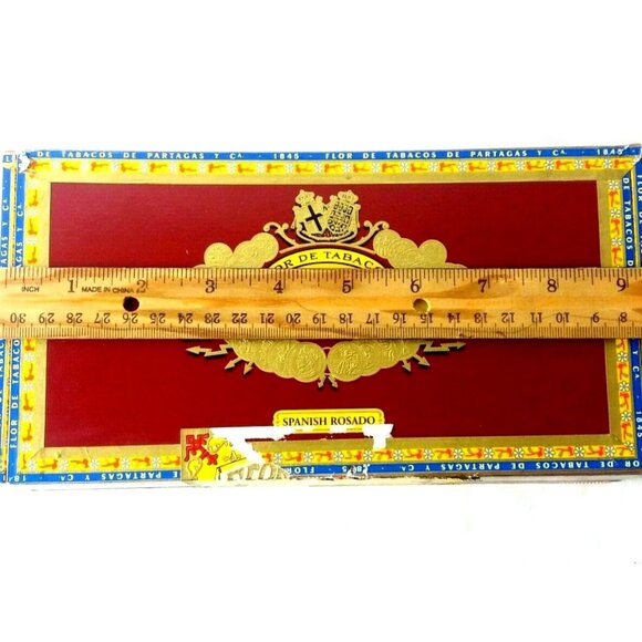 Partagas Wooden Cigar Boxes Empty Storage Lot of 2 Black Label Spanish Rosado - Picture 4 of 10